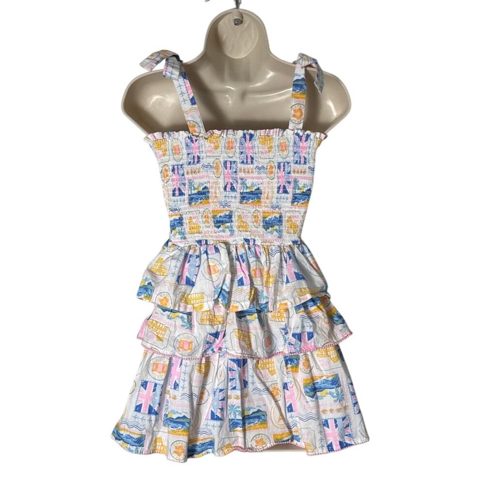 Haute Hippie Womens Smocked Top and Ruffle Skirt Vacation Tropical‎ Set Size L - Picture 2 of 9